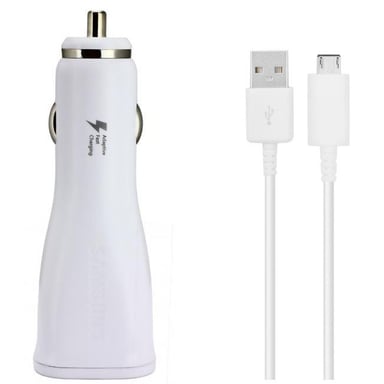 Samsung EP-LN915UWE 2A 15W USB Auto Quick Charger + Micro USB 3.0 Cable White (EU Blister)