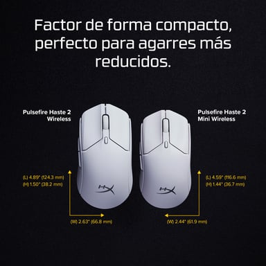 HyperX Pulsefire Haste 2 Mini - Souris gamer sans fil (blanc)