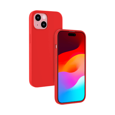 Carcasa de gel de silicona suave a prueba de golpes para Apple iPhone 15, rojo fuego