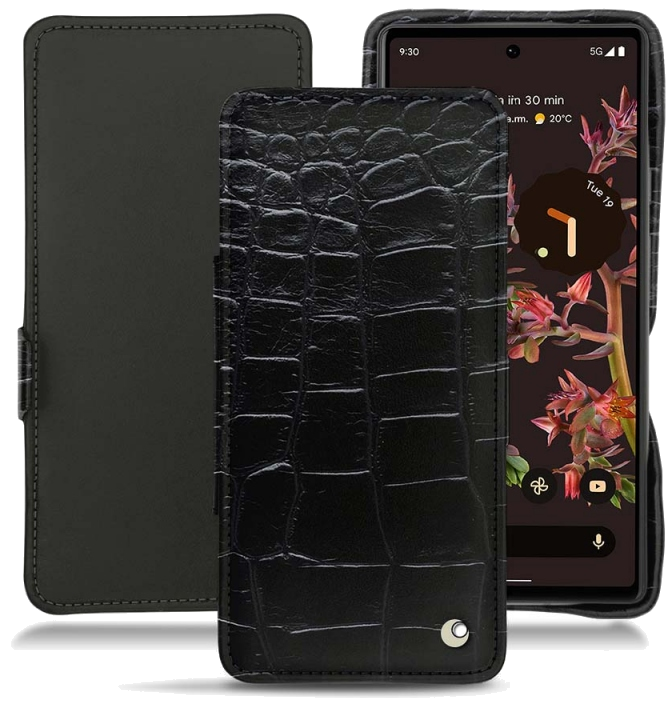 Housse cuir Google Pixel 6 - Rabat horizontalNoir