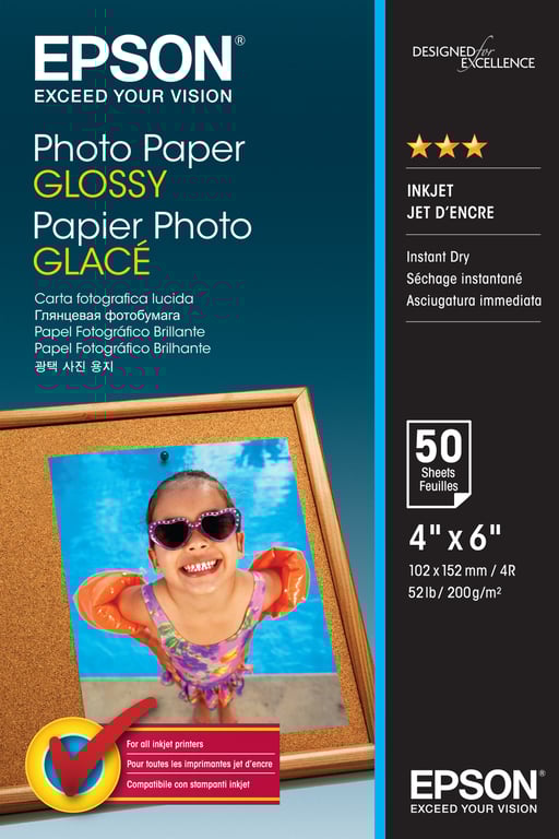 Papier d'impression Epson Papier Photo Glacé 200 g 10X15