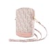 Sac à Bandoulière pour Téléphone Zippé Motif G Cube avec Logo en Métal Rose