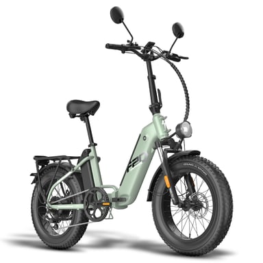 Vélo électrique Polar Fafrees FF20, pneus larges 20 pouces, moteur 500 W, double batterie 48 V 26,8 Ah - Vert