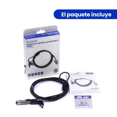 Ewent EW1239 cable antirrobo Negro 1,8 m