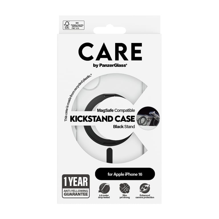 PanzerGlass Coque Feature Kickstand iPhone 16 - vue 3