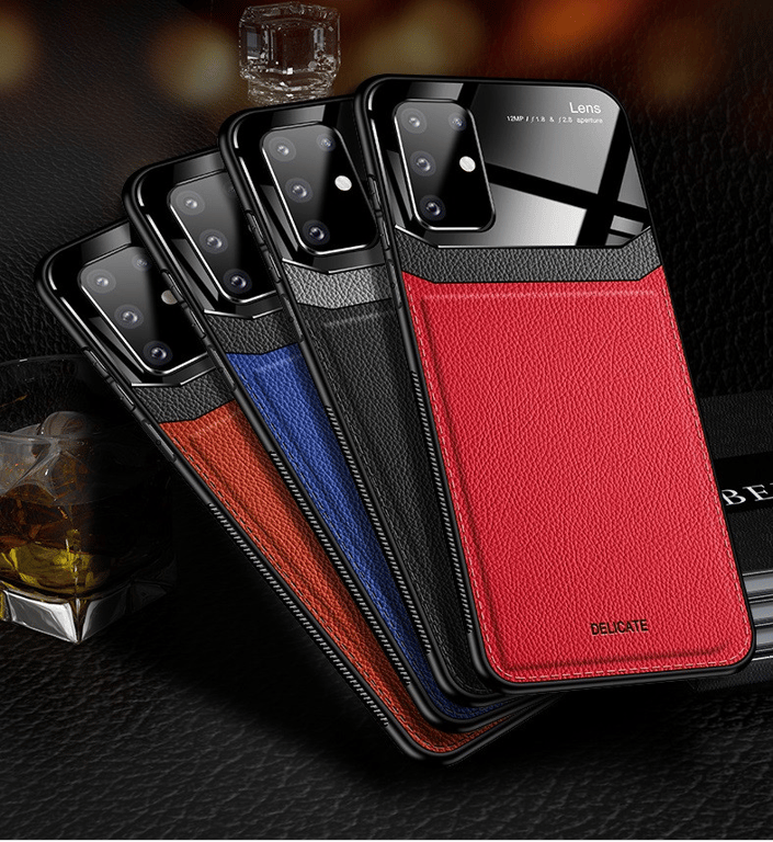 Coque Effet Cuir pour SAMSUNG Galaxy S20+ PLUS Plexiglass Protection