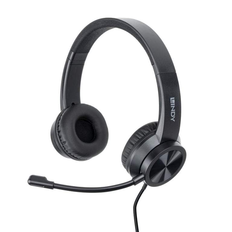 Casque de Bureau Lindy – Filaire, USB-C, Microphone Intégré