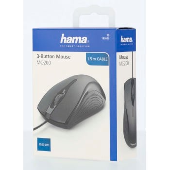 Hama MC-200 souris Bureau Droitier USB Type-A Optique 1000 DPI