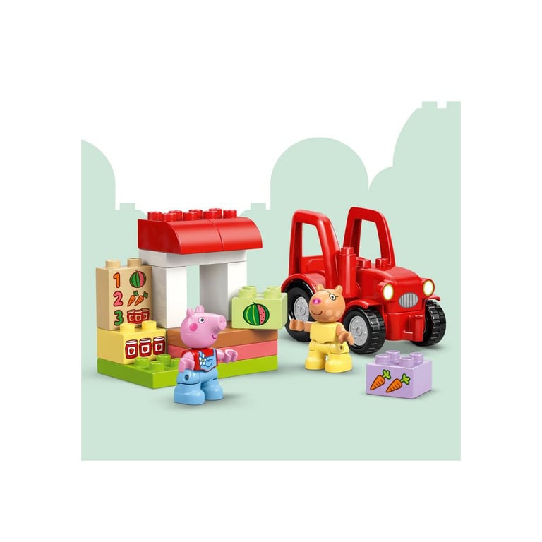 Set de construction DUPLO LEGO Peppa Pig Tracteur et Marché 18 pièces Rouge - Neuf