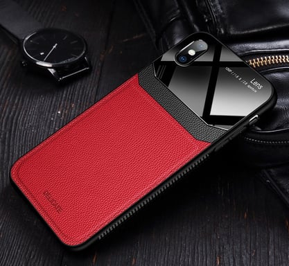 Coque Effet Cuir pour ''IPHONE X'' APPLE  Plexiglass Protection