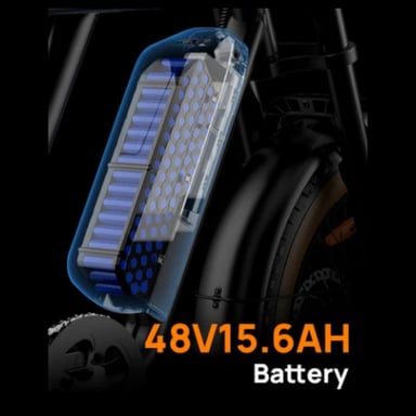 Bicicleta Eléctrica URLIFE T2  - Motor 250W Batería 48V 15.6Ah Pedal Asistido Modo de asistencia al pedaleo- Marrón