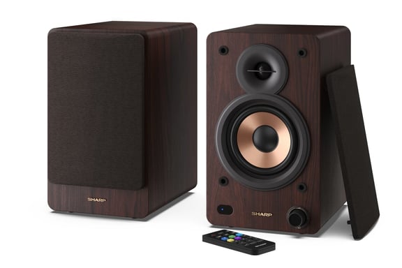 Altoparlanti Bluetooth - SHARP - CP-SS30(BR) - Libreria Brown - 2x 30W - 2 vie - Senza fili - 60W RMS