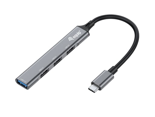 Equip 128961 hub & concentrateur USB 3.2 Gen 1 (3.1 Gen 1) Type-C 5000 Mbit/s Noir, Gris - Neuf