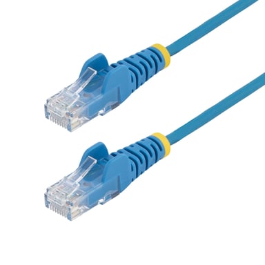 StarTech.com Câble Ethernet CAT6 Bleu Fin de 7m, Sans Accroc, 100W PoE, UTP, LSZH, Fil de Cuivre Pur 28AWG, Cordon Patch Réseau RJ45 avec Serre-Câble, Contrôlé Fluke - Neuf