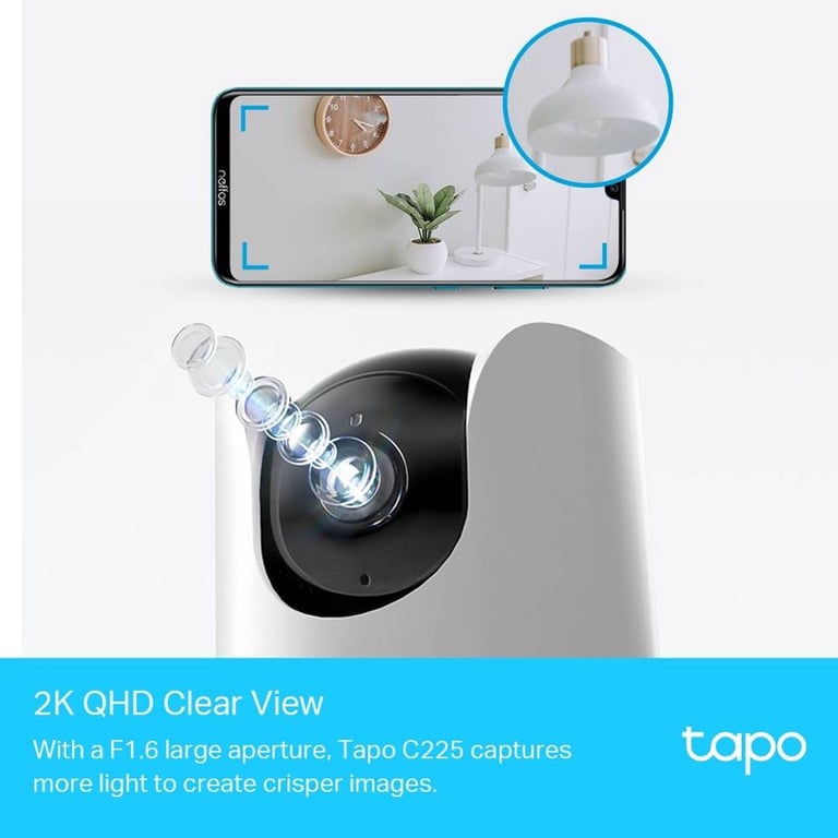 TP-Link Tapo C225 Tower Caméra de sécurité IP Intérieure 2560 x 1440 pixels Bureau - Neuf