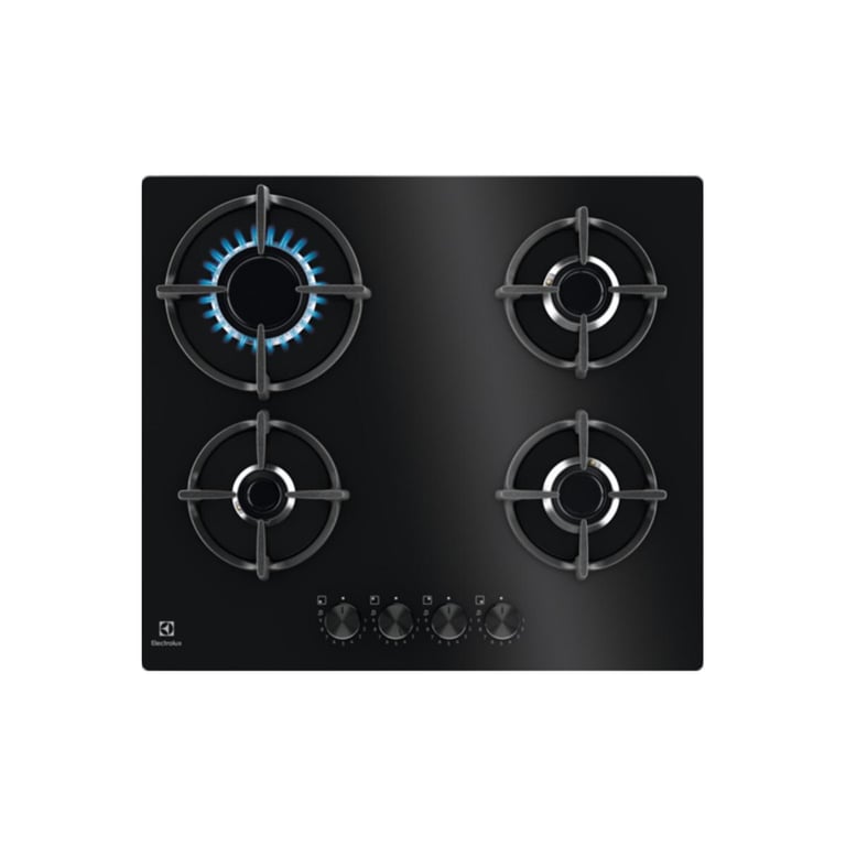 Electrolux EGG64272K Plaque de cuisson Gaz Série 600 Gas on Glass 60 cm - vue 1