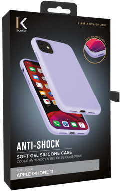 Custodia in gel di silicone morbido antiurto per Apple iPhone 11, lilla viola