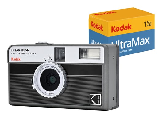 Kodak EKTAR H35N Cámara analógica compacta 35 mm Negro, Plata