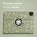 imoshion Coque tablette Design rotatif à 360° pour Apple iPad Pro 11 (2022 / 2021 / 2020 / 2018) - Green Flowers