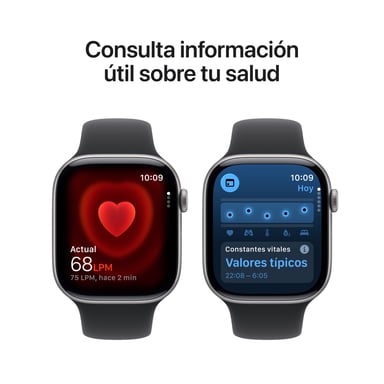 Watch Series 11 (2025) GPS + Cellular Boitier de 46mm en Aluminium Gris sidéral avec Black Sport Band - M/L