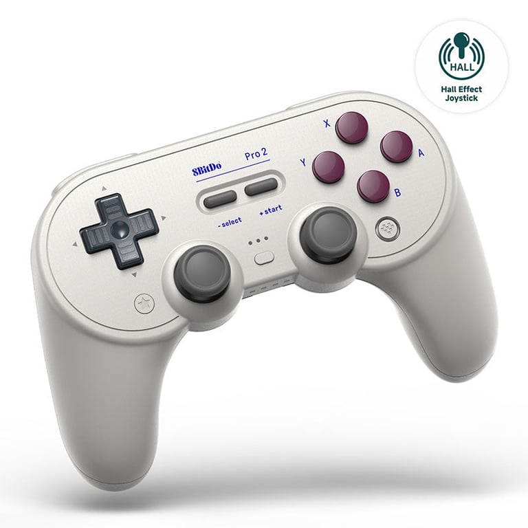 8Bitdo Pro 2 Hall Effect Blanc USB Manette de jeu Analogique/Numérique Android, Nintendo Switch - Neuf