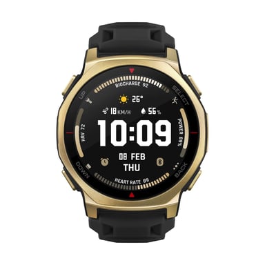 Amazfit T-Rex 3 Pro GPS, Boitier doré de 44 mm et bracelet noir