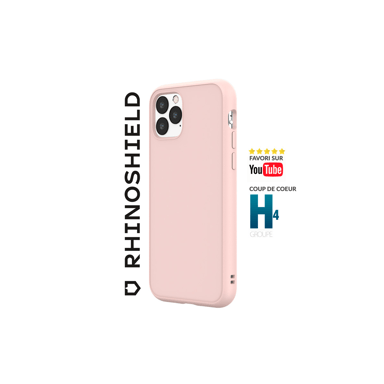 RHINOSHIELD Coque Compatible avec [iPhone 12/12 Pro]   SolidSuit-Coque Fine avec Technologie d'absorption des Chocs et Finition Premium Mate, Contour Objectif Photo Interchangeable - Rose Poudré