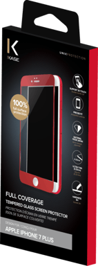 Protection d'écran en verre trempé (100% de surface couverte) pour iPhone 7 Plus, Rouge