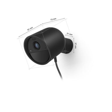 Caméra connectée Philips Hue Secure Cam 2K Wired Black EU 2K filaire vision nocturne infrarouge alertes de mouvement noire