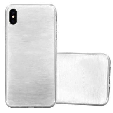 Coque pour Apple iPhone XS MAX en ARGENT Housse de protection Étui en silicone TPU flexible au design brossé