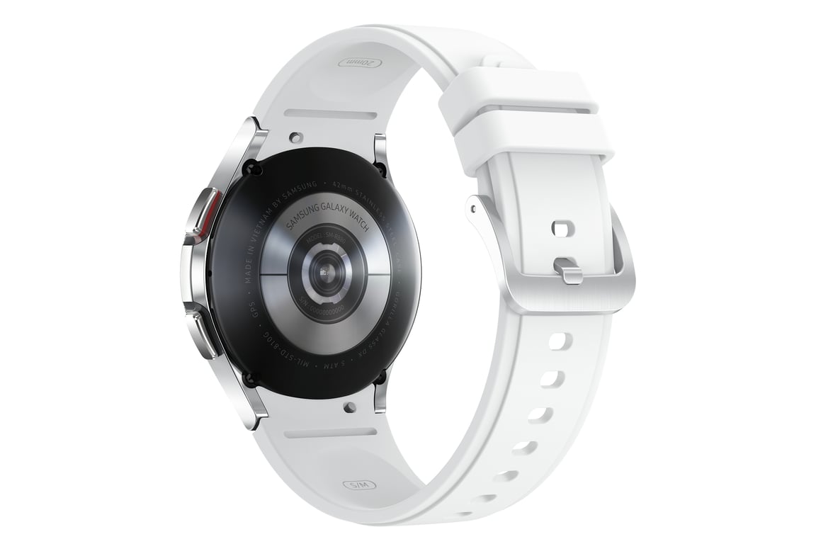Galaxy Watch4 Classic 42mm Caja Plateada - Super AMOLED - Bluetooth - Pulsera Deportiva Blanca