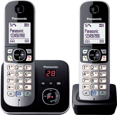 Panasonic KX-TG6822GB Telefono DECT con ID chiamante Nero, Argento