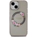 Custodia Guess IML Flowers Wreath MagSafe per iPhone 15, nera