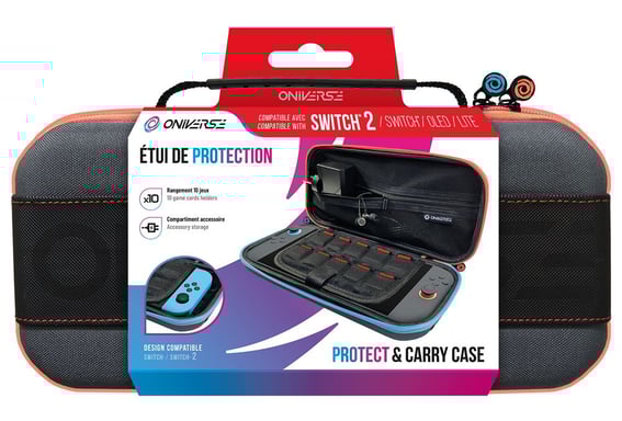 Estuche de protección et transport Oniverse Gris foncé pour Nintendo Switch™ 2 Nintendo Switch™ modèle OLED Nintendo Switch™ Lite Nintendo Switch™