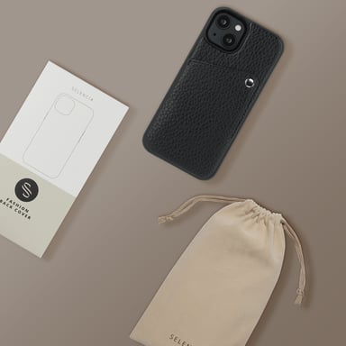 Selencia Coque Riva avec porte-cartes pour Apple iPhone 15 - Noir