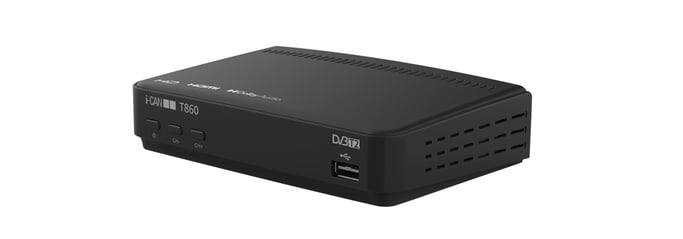 i-CAN T860 decodificador 1 sintonizador(es) Alámbrico Negro