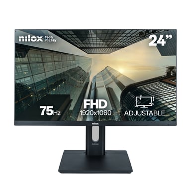 Nilox NXM24REGWEB01 écran plat de PC 60,5 cm (23.8 ) 1920 x 1080 pixels Full HD LED Noir - Neuf