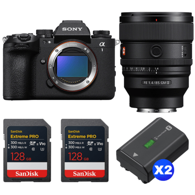 Appareil photo hybride Sony Alpha 1 II + FE 85mm f/1.4 GM II + 2 SanDisk 128GB Extreme PRO UHS-II + 2 Sony NP-FZ100 + Ebook ''20 astuces pour des images qui claquent''