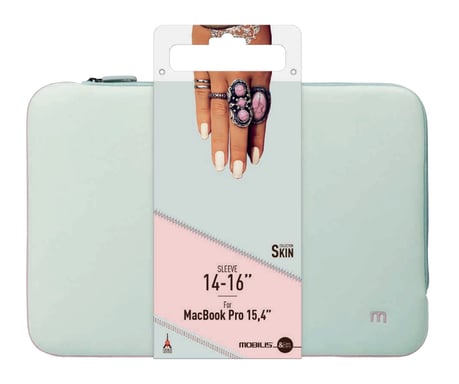 Funda de neopreno para portátil de 14-16'', Bolsa de protección para PC/portátil/Ultrabook de hasta 16'', Funda para portátil de 15,6'', Gris/Rosa