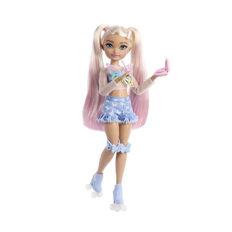 Barbie Dream Besties Barbie « Brooklyn » Poupée articulée aux Cheveux châtain pratiquant Le Roller avec 9 Accessoires sur Le thème de la Musique et de la vidéo JFX97 - vue 10