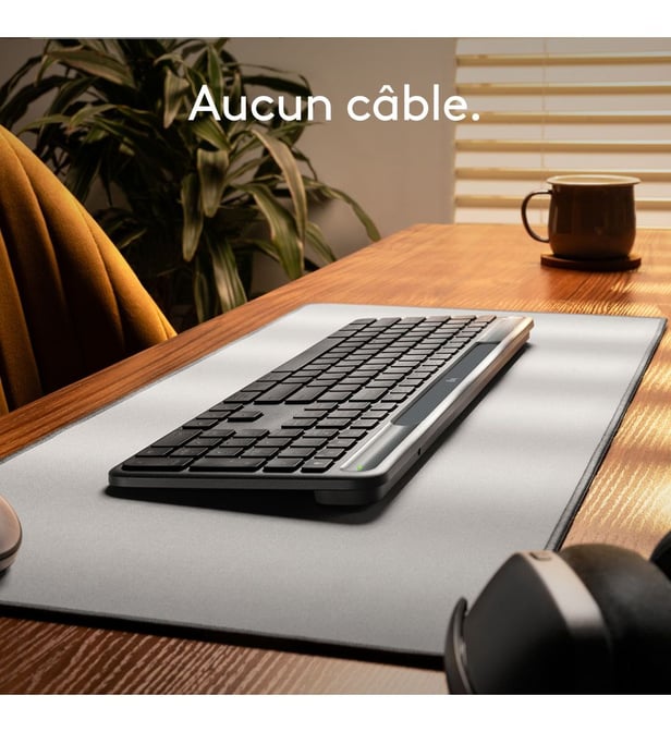 Logitech Signature Slim Solar+ clavier sans fil alimenté par la lumière solaire et artificielle batterie durable jusqu’à touches personnalisables Bluetooth Clavier Français AZERTY - vue 4