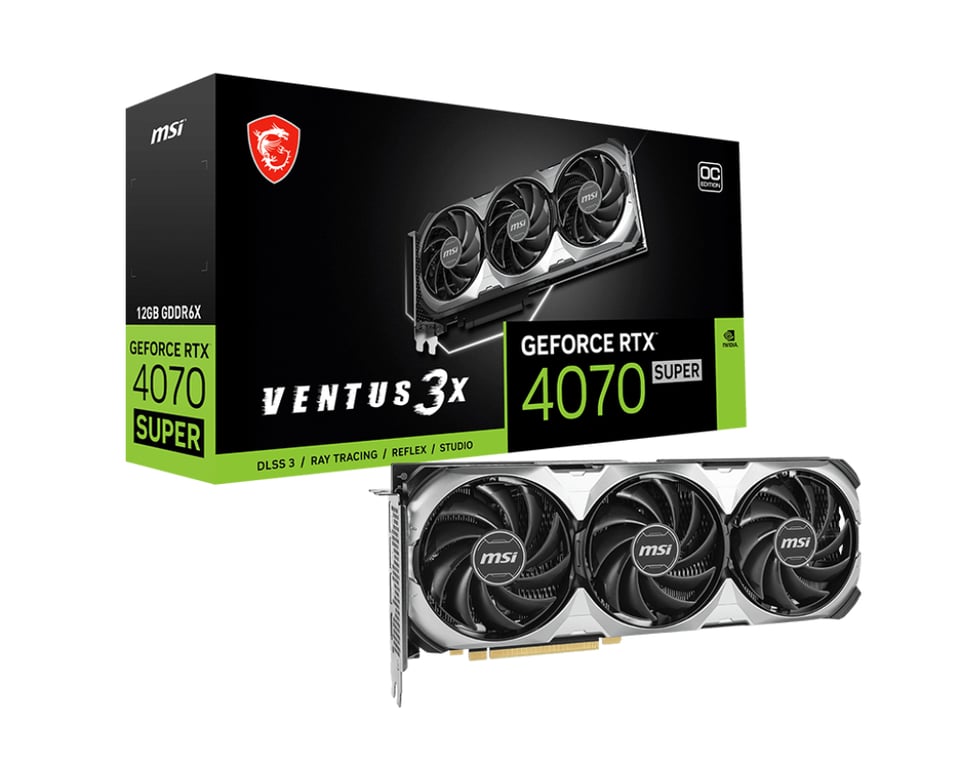 Msi Ventus Geforce Rtx 4070 Super 12G 3X Oc Nvidia 12 Go Gddr6X - Excellent État