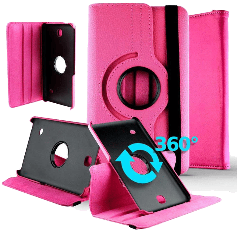Housse Tablette rotative 360 compatible Rose Fushia Samsung Galaxy Tab 4 7 SM-T230
