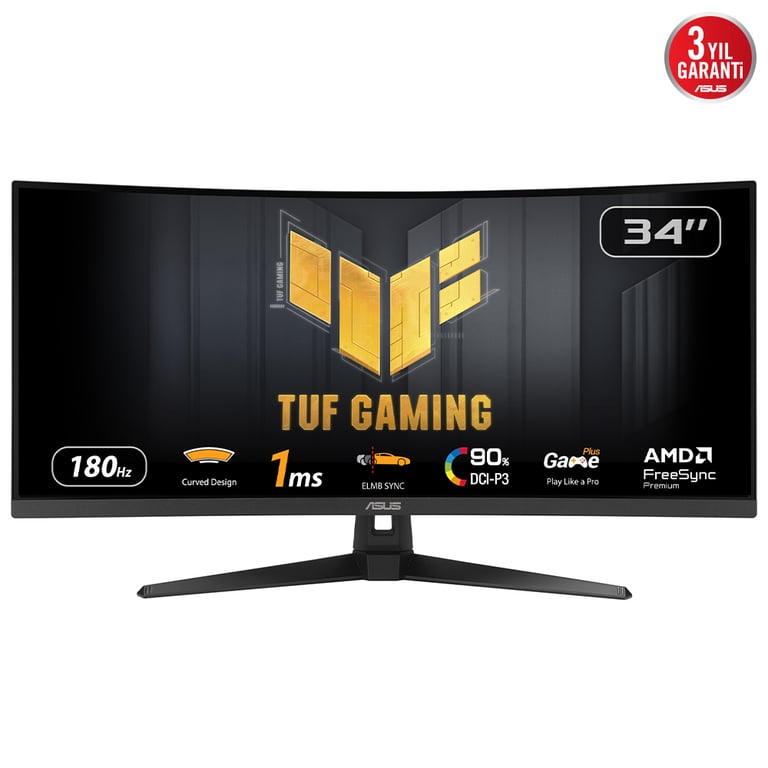 ASUS TUF Gaming VG34VQ3B écran plat de PC 86 4 cm 34 3440 x 1440 pixels UltraWide Quad HD LED - vue 2