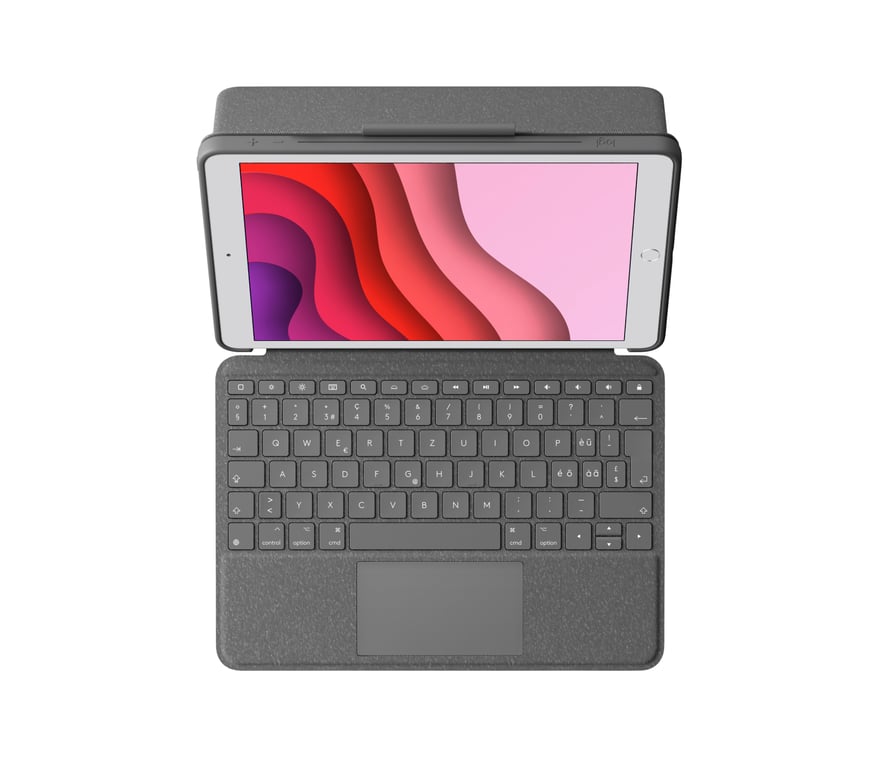 Logitech Combo Touch Clavier et étui avec trackpad rétroéclairé Apple Smart connector QWERTZ Suisse pour Apple 10.2 inch iPad 7ème génération 8ème génération 9ème... - vue 3