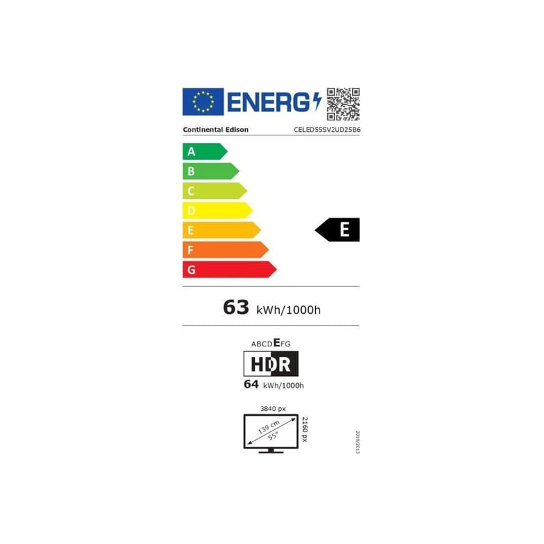 TV LED UHD CONTINENTAL EDISON 55“ 139 cm 3xHDMI 2xUSB CELED55SV2UD25B6 - vue 2