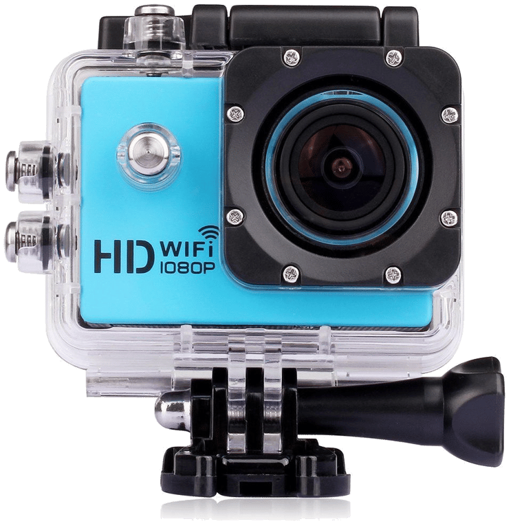 Caméra Wifi Sport Embarquée Plongée Caisson Caméscope Full HD 1080P Bleu 32 Go Plastique YONIS