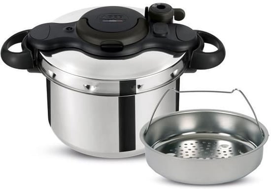 SEB Cocotte-Minute 6 L, Induction, Autocuiseur acier inoxydable, Cuisson saine, Sécurité optimale, ClipsoMinut' Easy P4620768