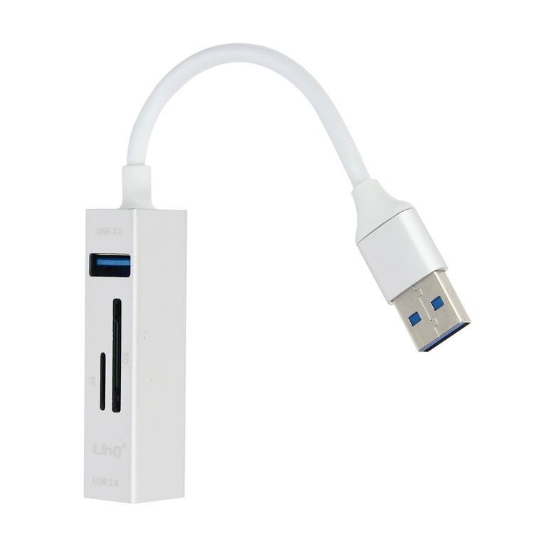 Hub USB 5 en 1 avec 3 Ports USB et Lecteur de Carte SD Micro SD LinQ Neuf
