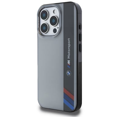 Étui BMW pour iPhone 16 Pro Max 6.9'' gris étui rigide Motosport IML Vertical Stripe